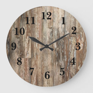 rustikale Holzdekoration Große Wanduhr