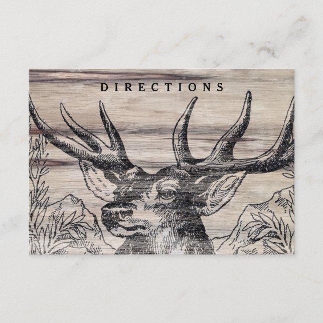 Rustikale Holzeinsteckkarte Begleitkarte (Vorderseite)