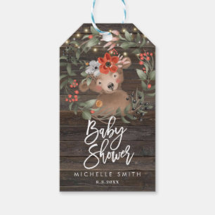 rustikale hölzerne Bärn-Babypartyumbauten Geschenkanhänger