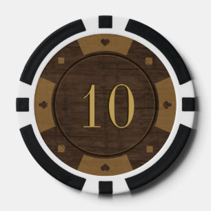 Rustikale hölzerne Kasino-Art-Poker-Chips Pokerchips