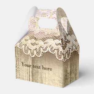 Rustikale hölzerne Vintage-Spitzen-Geschenkboxen Geschenkschachtel
