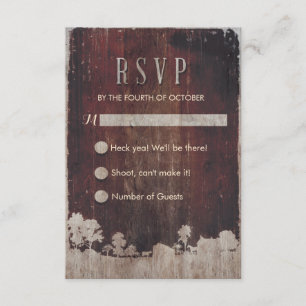 Rustikale Holzfarm RSVP Karte