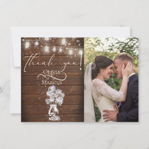 Rustikale Holzfechten Dankeskarte
