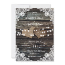 Rustikale Holzfloral Lace Burlap Hearts Wedding