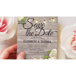 Rustikale Holzflorenleuchten Save the Date