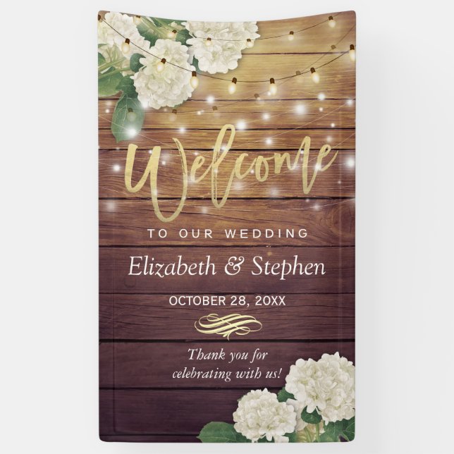 Rustikale Holzflorenleuchten zum Hochzeitsempfang Banner (Vertikal)