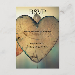Rustikale Holzherzen - RSVP-Karte RSVP Karte
