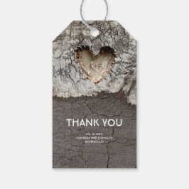 Rustikale Holzherzenhochzeit Geschenkanhänger