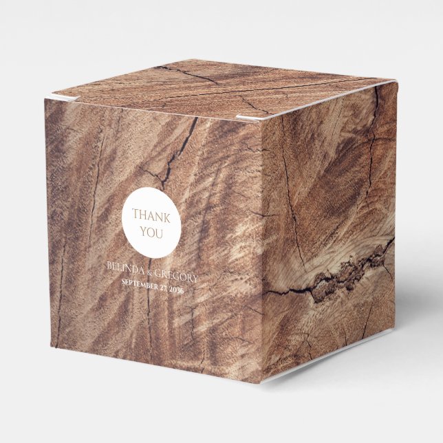Rustikale Holzhochzeit Geschenkschachtel (Vorderseite)