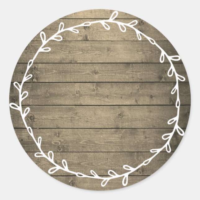 Rustikale Holzhütte schreiben auf Leder Runder Aufkleber (Vorderseite)