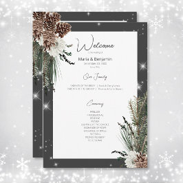 Rustikale Holzkohle Schwarzer Pine Winter Sparkle Programm