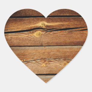 Rustikale Holzkörbe - Designlandgeschenke Herz-Aufkleber