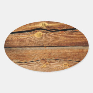 Rustikale Holzkörbe - Designlandgeschenke Ovaler Aufkleber