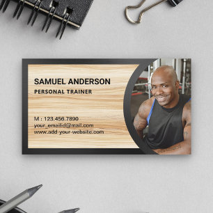 Rustikale Holzkorn Fitness Personal Trainer Foto Visitenkarte