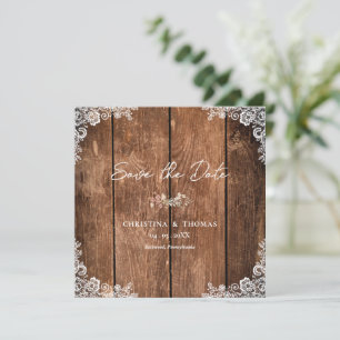 Rustikale Holzlace Country Wedding Save The Date
