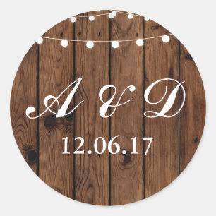 Rustikale Holzleuchten Aufkleber Label String Eleg