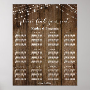 Rustikale Holzleuchten für die Hochzeitsempfehlung Poster