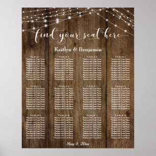 Rustikale Holzleuchten für die Hochzeitsempfehlung Poster