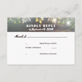 Rustikale Holzleuchten Hochzeitstag RSVP Karte