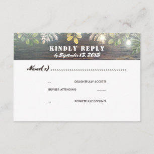 Rustikale Holzleuchten Hochzeitstag RSVP Karte