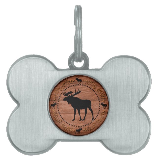 Rustikale Holzmuschel mit Knochenstück Tiermarke (Vorderseite)