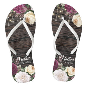 Rustikale Holzofenmutter Braut Flip Flops