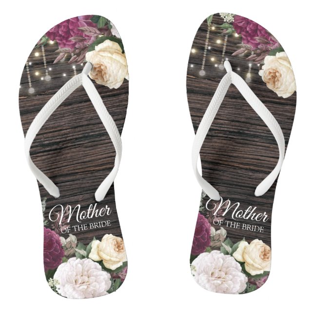 Rustikale Holzofenmutter Braut Flip Flops (Fußbett)