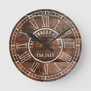 Rustikale Holzpalette Weiße römische Numerische  Runde Wanduhr