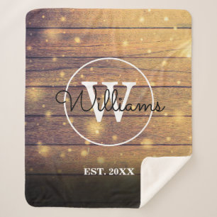 Rustikale Holzpaneele Monogramm Sherpadecke