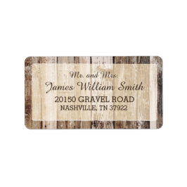 Rustikale Holzplanks Country Western Hochzeitssymb Adressaufkleber