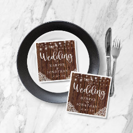 Rustikale Holzsaitenhaus Hochzeit Serviette