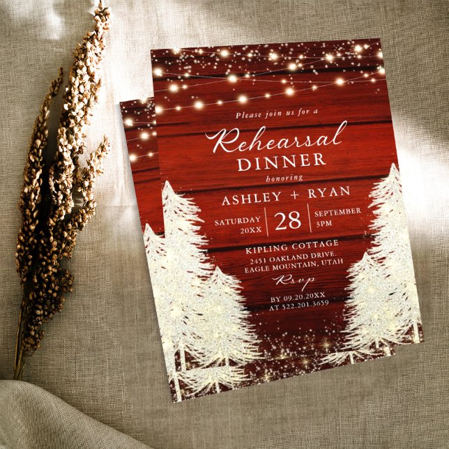 Rustikale Holzsaitenleuchten, die Probe Hochzeiten Einladung (Von Creator hochgeladen)