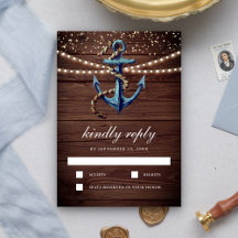 Rustikale Holzschifffahrt Navy Anchor Nautical Wed