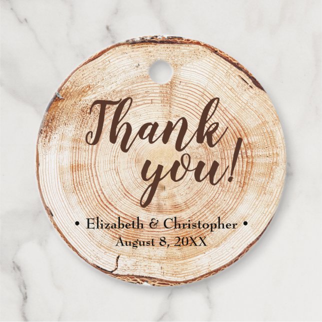 Rustikale Holzschnitzereien Danke für die maßgesch Geschenkanhänger (Vorderseite)