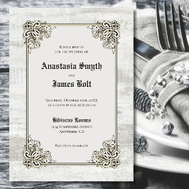 Rustikale Holzschnitzereien Einladung zur Hochzeit