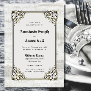 Rustikale Holzschnitzereien Einladung zur Hochzeit