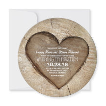 Rustikale Holzschnitzereien Einladung zur Hochzeit