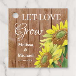 Rustikale Holzsonnenblume Lasse Liebe wachsen Hoch Geschenkanhänger