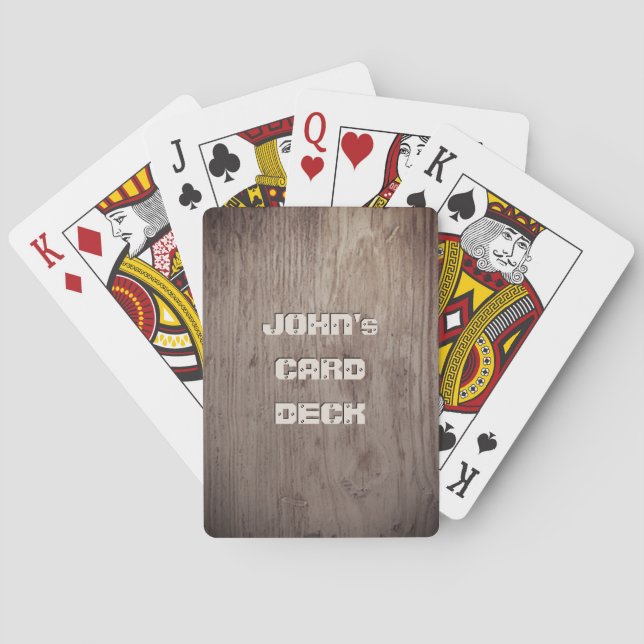 Rustikale Holzspielkarten mit benutzerdefinierbare Spielkarten (Rückseite)