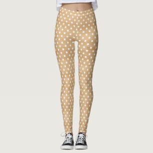 Rustikale Holzstruktur mit weißen Tupfenmuster Leggings