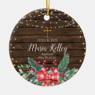 Rustikale Holztaufe Keramik Ornament