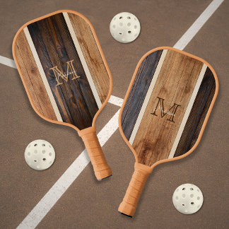 Rustikale Holzton-Streifen-Vertikal Pickleball Schläger