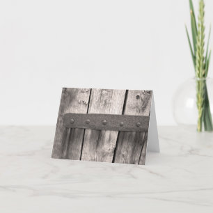 Rustikale Holztür und -haken Karte