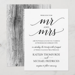 Rustikale Holztypografie Hochzeitseinladungen Schw Einladung