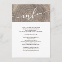 Rustikale Holzwachtereihekarte