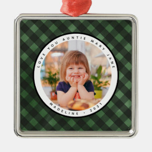 Rustikale Homespun Country Foto Tante Metal Orname Ornament Aus Metall