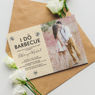 Rustikale Honigbiene I Do BBQ Foto-Hochzeitseinlad Einladung