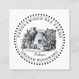 Rustikale Honigbienenzuchtprodukte Quadratische Visitenkarte