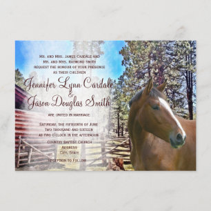 Rustikale Horse Corral Hochzeit Einladung