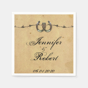 Rustikale Hufeisen Barbed Wedding Napkin Serviette